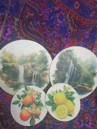 Lienzos con imán decorativos con paisajes y frutas