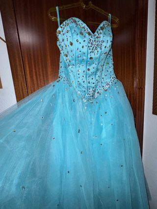 Vestido 15 Años Azul Turquesa
