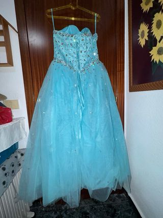Vestido 15 Años Azul Turquesa