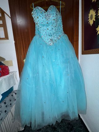 Vestido 15 Años Azul Turquesa