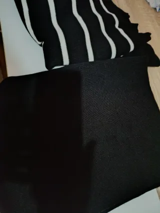 Conjunto invierno rayas blanco y negro