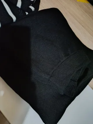 Conjunto invierno rayas blanco y negro