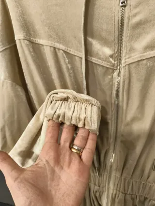 Tuta corta Bershka velluto Beige M