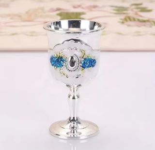 SET DE 3 CÁLIZ RELIGIOSOS BAÑADOS EN PLATA