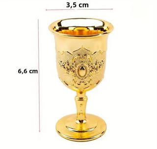 SET DE 3 CÁLIZ RELIGIOSOS BAÑADOS EN PLATA