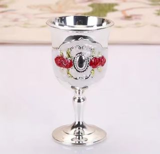 SET DE 3 CÁLIZ RELIGIOSOS BAÑADOS EN PLATA