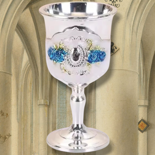 SET DE 3 CÁLIZ RELIGIOSOS BAÑADOS EN PLATA