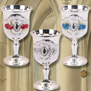 SET DE 3 CÁLIZ RELIGIOSOS BAÑADOS EN PLATA