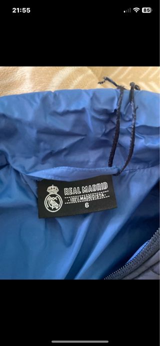 Chaqueta Real Madrid niño azul y negra