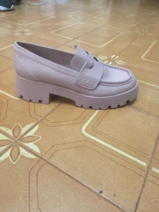 Mocasines rosas plataforma