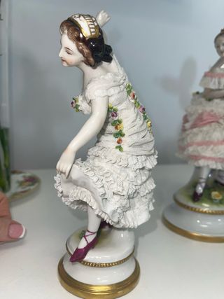 Lote 2 Bailarinas Porcelana Encaje