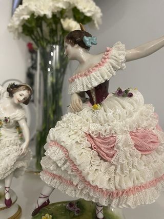 Lote 2 Bailarinas Porcelana Encaje
