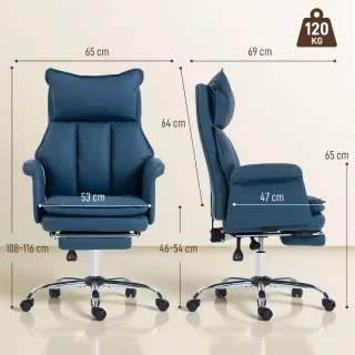 Silla Escritorio Reclinable con Reposapiés