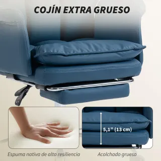 Silla Escritorio Reclinable con Reposapiés