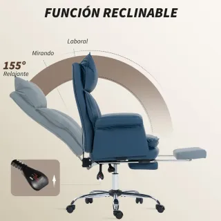 Silla Escritorio Reclinable con Reposapiés