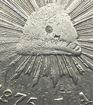 8 Reales 1875 Zacatecas (Méjico) J A. Con resellos