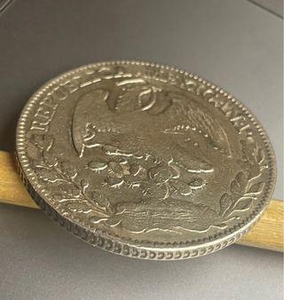 8 Reales 1875 Zacatecas (Méjico) J A. Con resellos