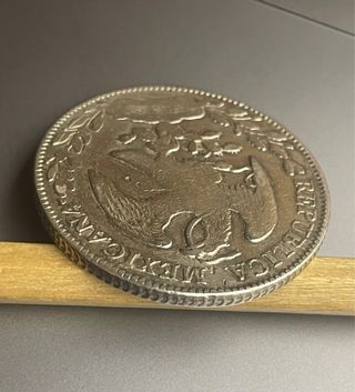 8 Reales 1875 Zacatecas (Méjico) J A. Con resellos