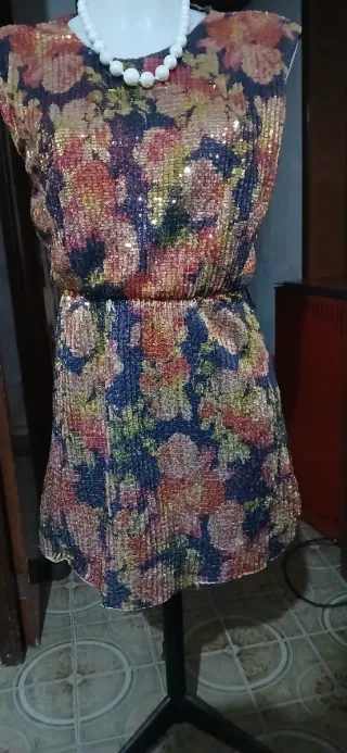 Abito Zara paillettes floreale