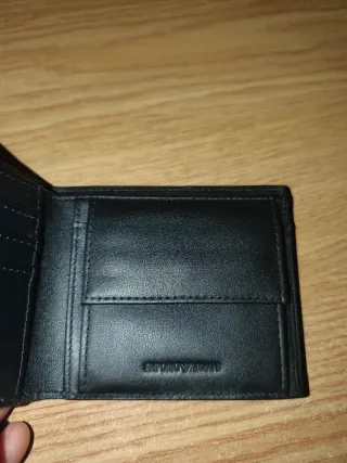 Cartera de lujo negra Giorgio Armani original