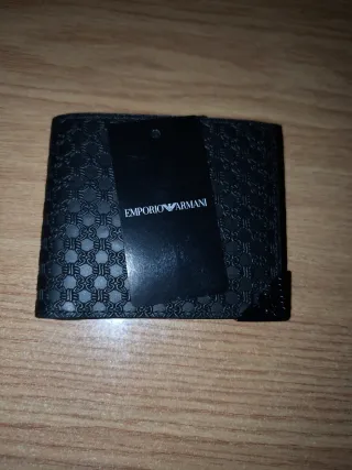 Cartera de lujo negra Giorgio Armani original