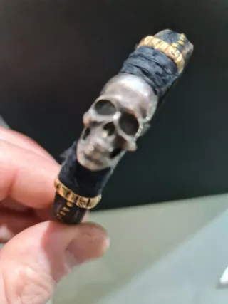 Pulsera Plata de Palo Calavera