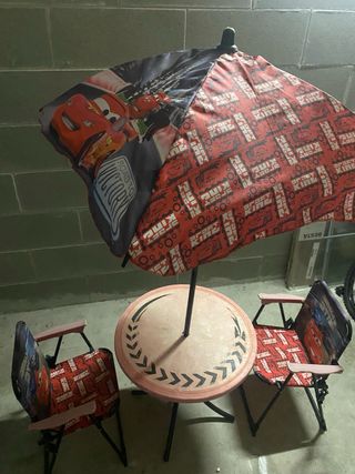 Set Giardino Bambini Cars Ombrellone Tavolo Sedie