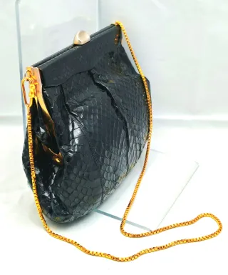 Pochette vintage anni '80 in pitone