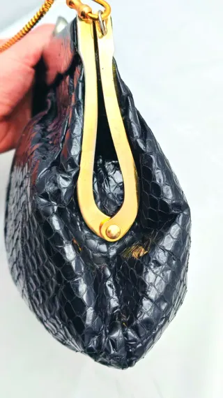 Pochette vintage anni '80 in pitone