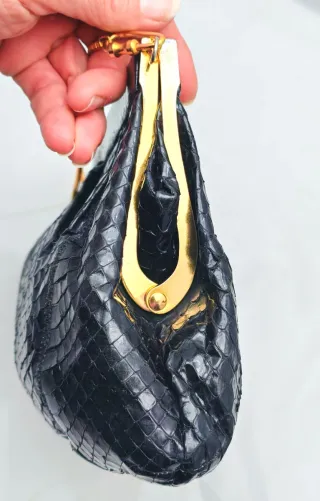 Pochette vintage anni '80 in pitone