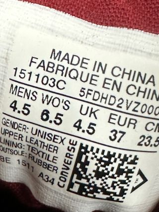 Converse Rosse Tg 37