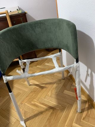 Silla Comedor/despacho. Pana Verde  Patas Negras