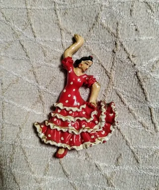 Imán Bailarina Flamenca Roja