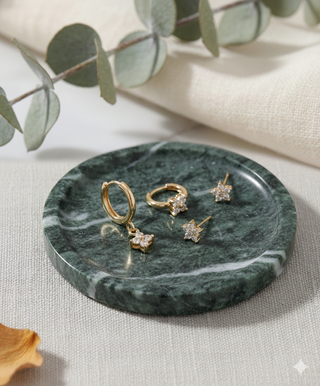 Set 3 Pendientes Flor Dorados