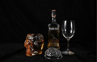 Decanter Vino Testa Teschio Coperchio Cervello