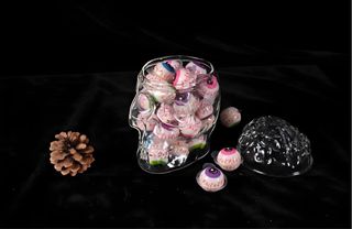 Decanter Vino Testa Teschio Coperchio Cervello