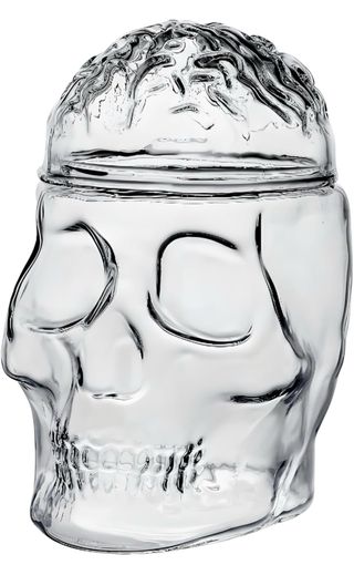 Decanter Vino Testa Teschio Coperchio Cervello