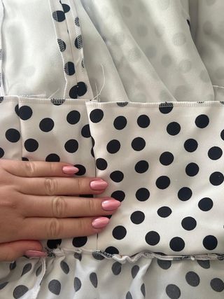 Traje de flamenca lunares blanco y negro