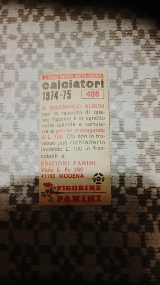 Figurina Panini 1974 Aldo Agroppi Torino