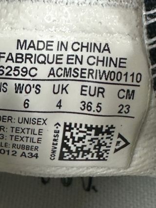 Converse All Star fiamme taglia 36.5