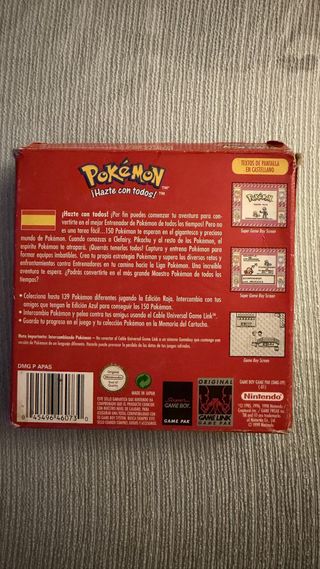 Pokémon Edición Roja Game Boy Nintendo. ORIGINAL.