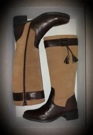 Botas altas de piel y ante