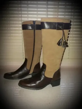 Botas altas de piel y ante