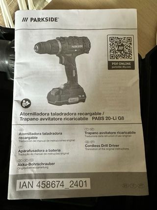 Taladro Atornillador Parkside 20V