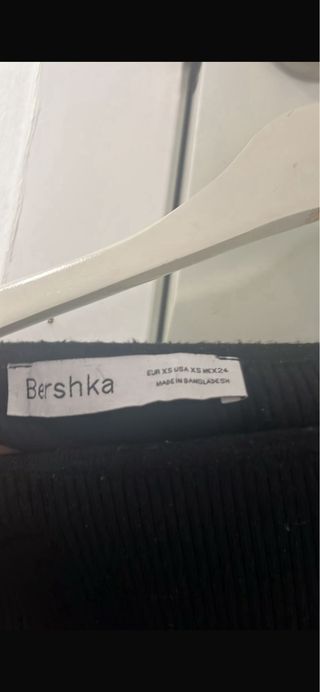 Bershka Top Manga Larga Negro XS