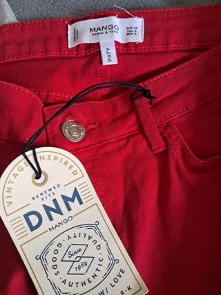 Vaqueros Mango Rojos Talla 36 Nuevos