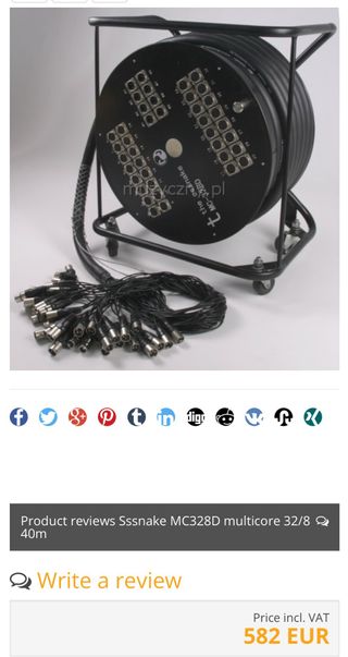 Manguera xlr SSSnake MC328D 32/8 40m