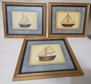 Juego 3 Cuadros Barcos Marinos