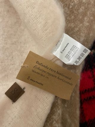 Bufanda de rayas beige y marrón