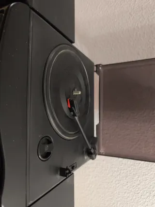 Minicadena Toca Discos Vinilo Negra